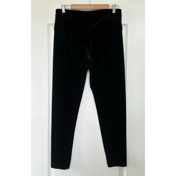 Suave Black Velvet Leggings Pants Sz Large Revolutionary Tummy Control Stretch - Picture 3 of 6